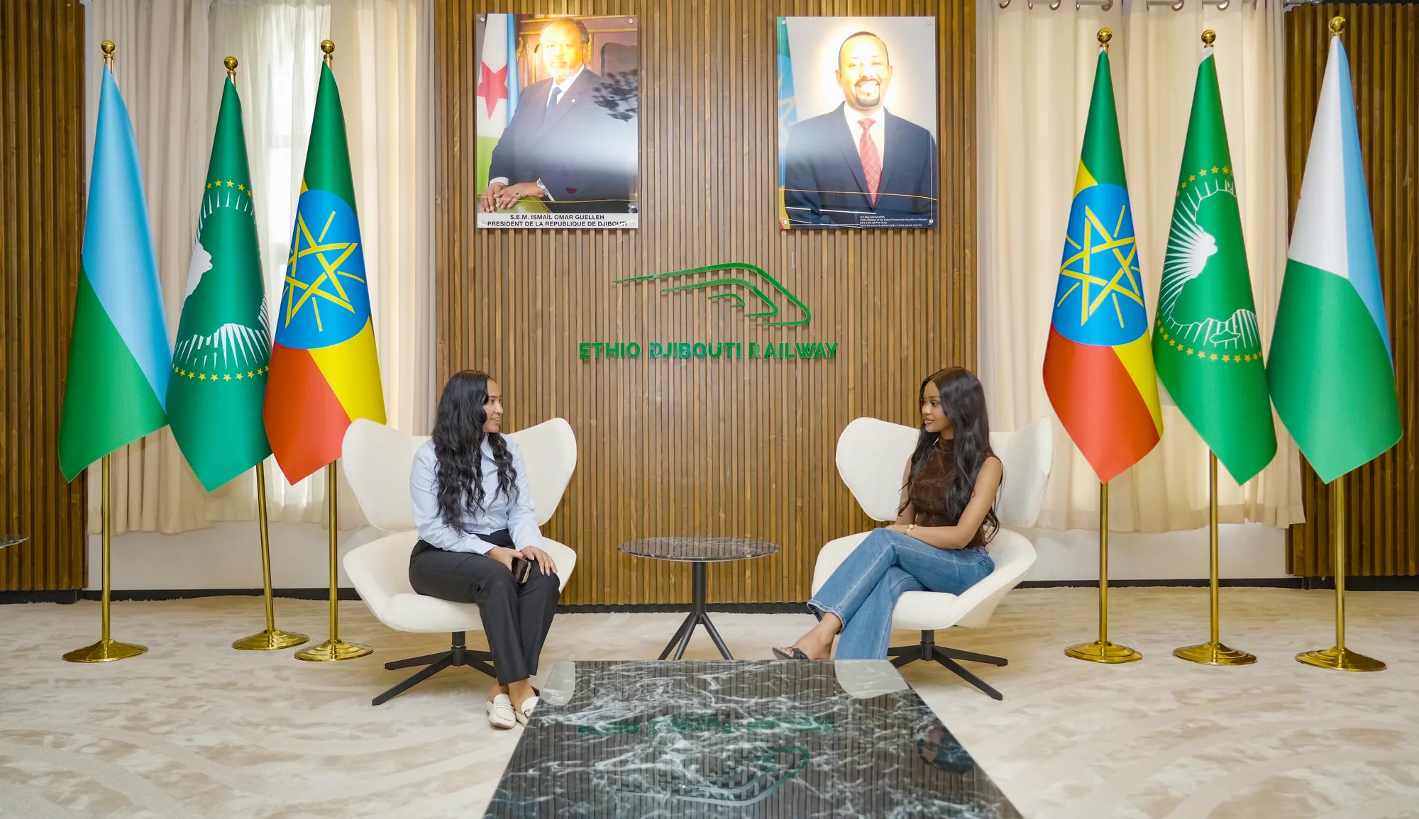 Birara founder in a meeting at the Ethio-Djibouti Railway offices