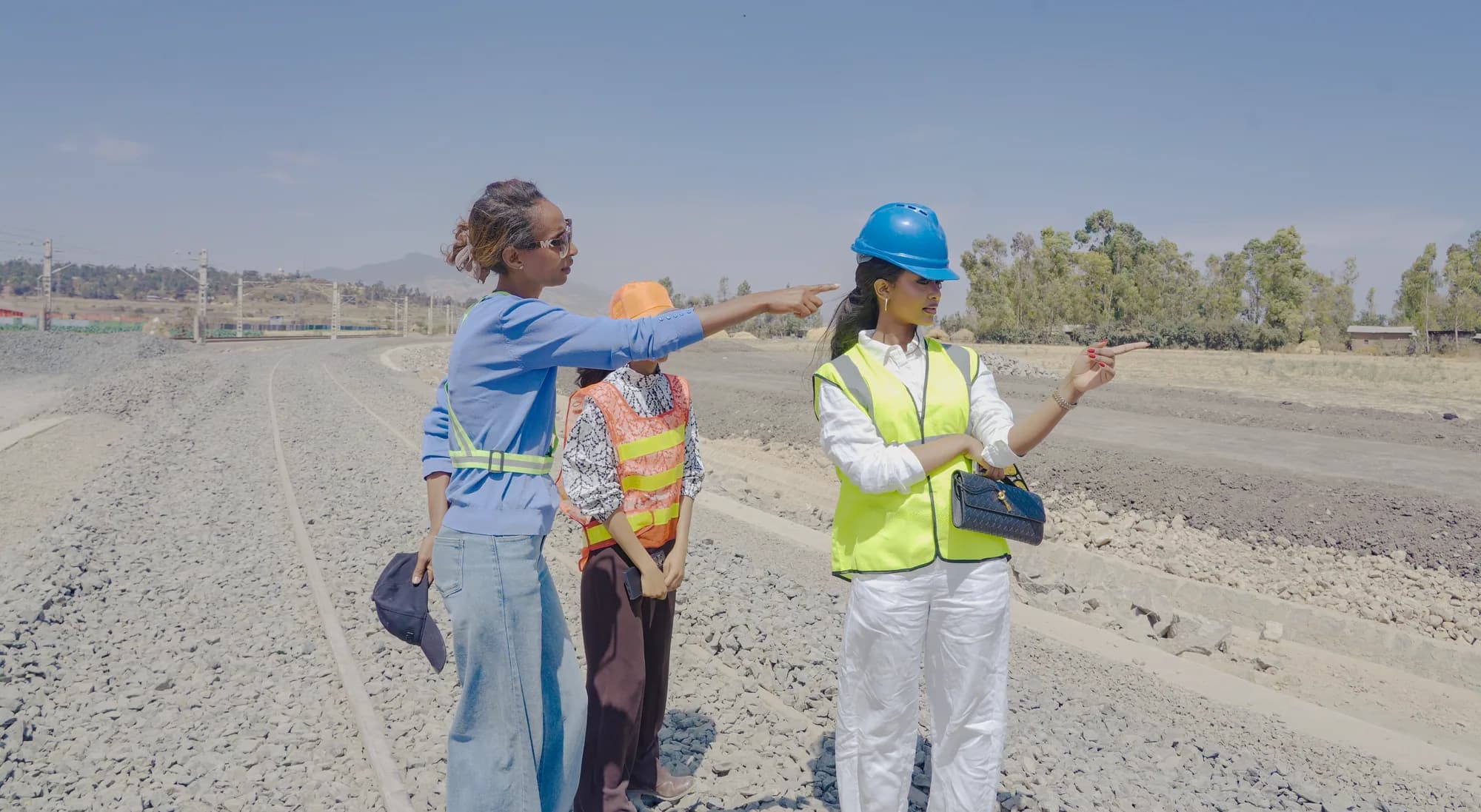 Birara founder and representatives conducting a railway site visit