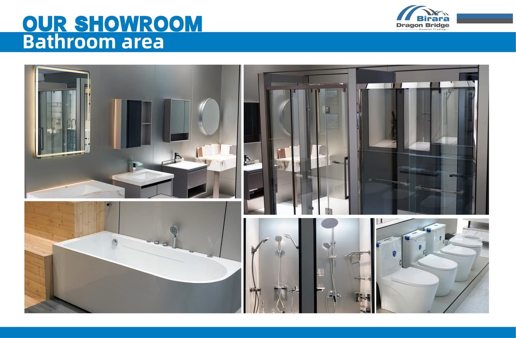 Birara bathroom showroom photographs from the 2026 company profile