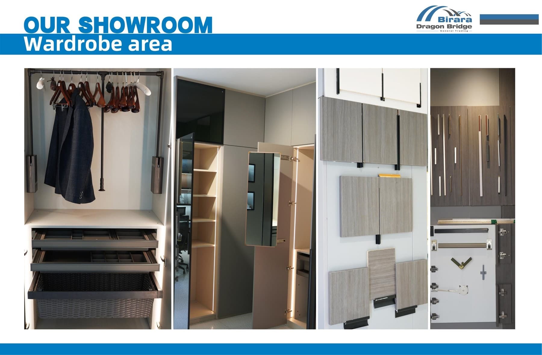 Birara wardrobe showroom photographs from the 2026 company profile